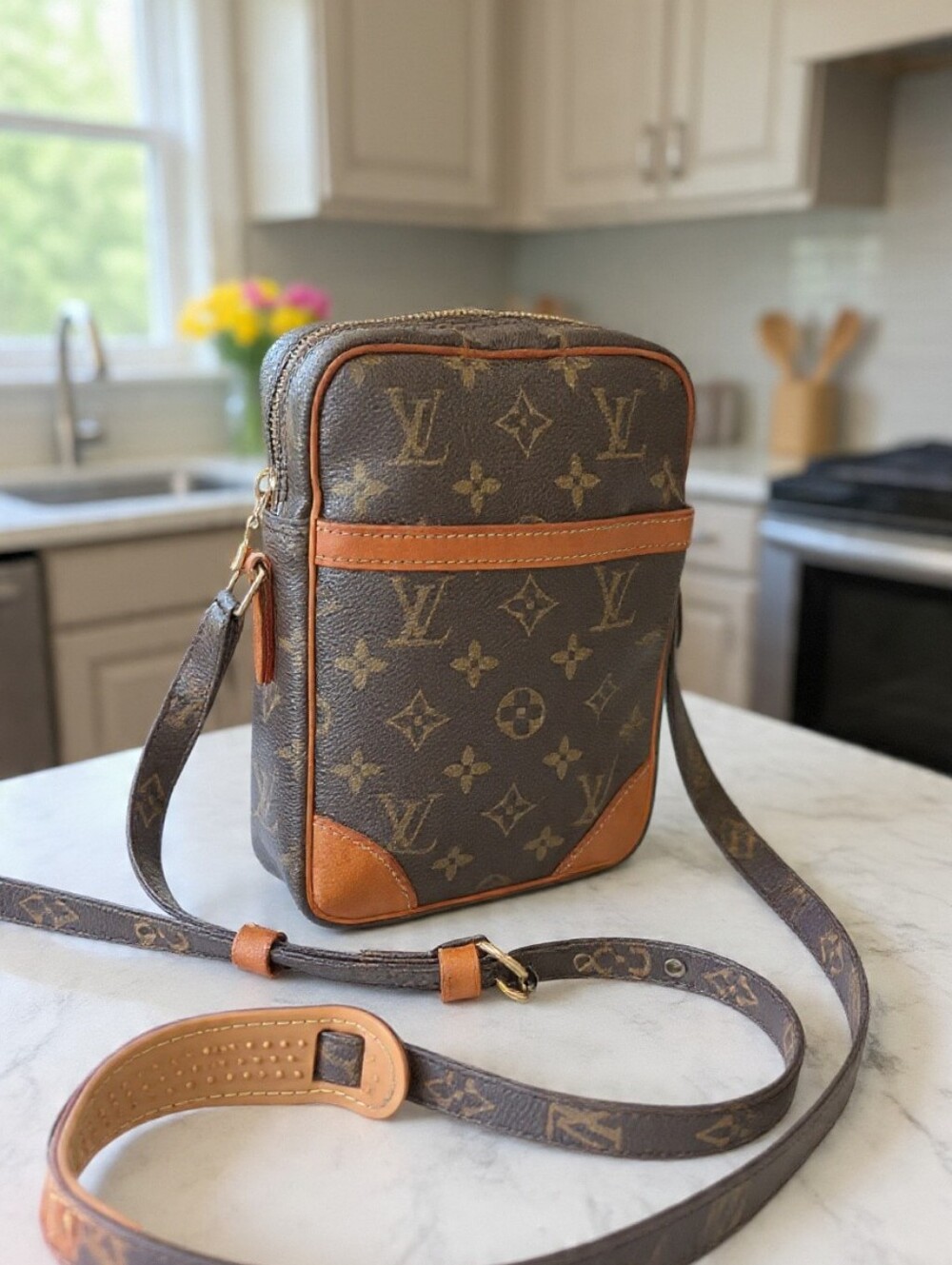 Louis Vuitton EUC ✨️Vintage 2000 Danube Monogram Crossbody Bag - Picture 8 of 15